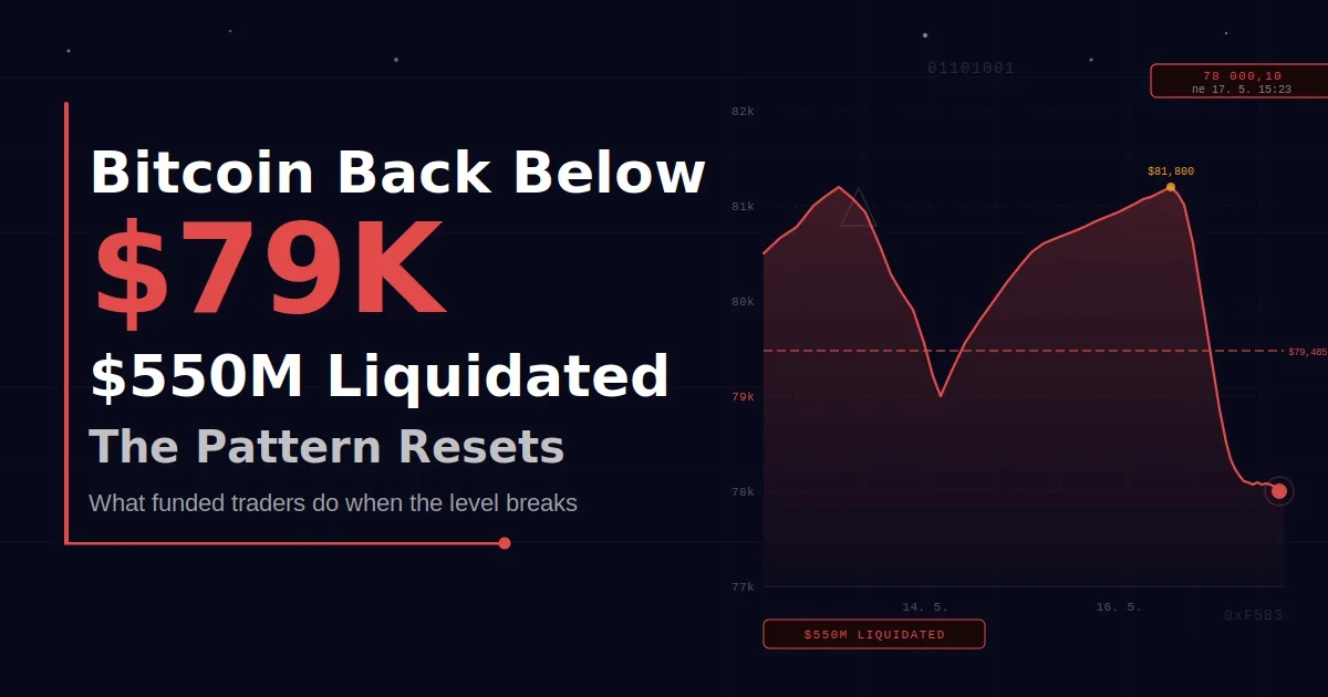 Bitcoin Just Fell Back Through $79,000 and $550M Got Liquidated – Here Is What Funded Traders Do