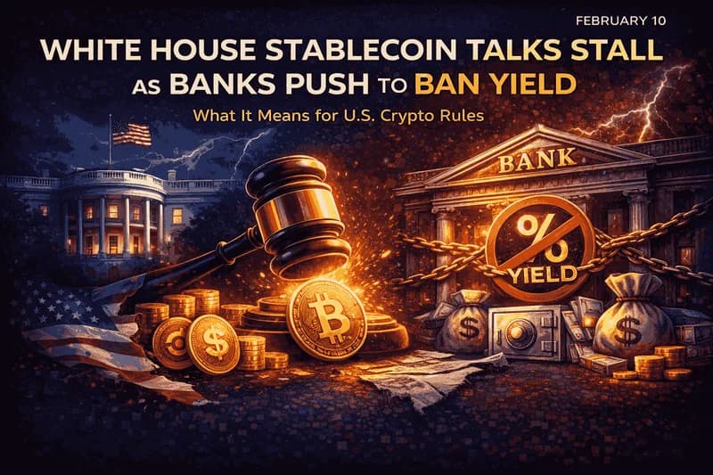 White House Stablecoin Talks Stall as Banks Push to Ban Yield — What It Means for U.S. Crypto Rules