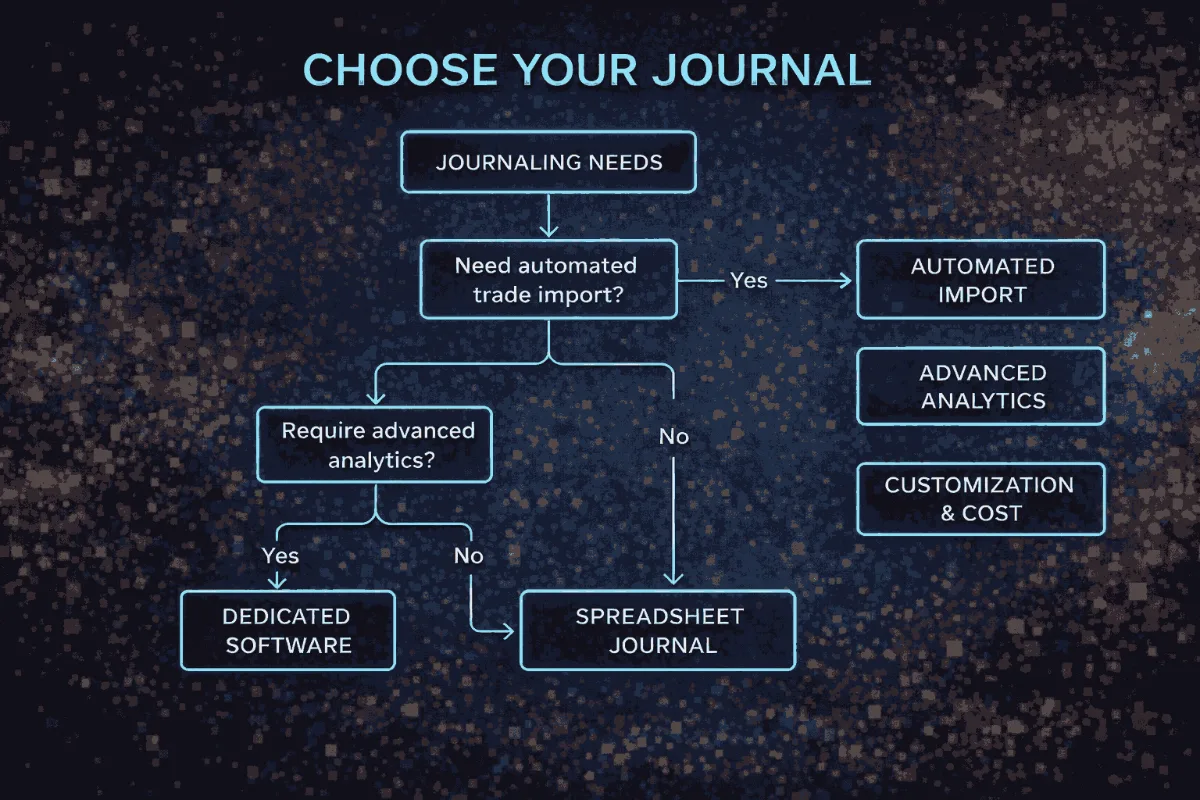 Flowchart for choosing a trade journaling method